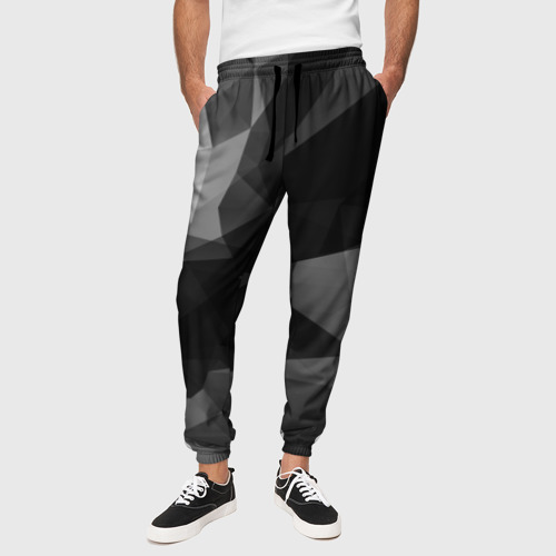 Мужские брюки 3D Camo - Black & White Чёрно-белый камуфляж, цвет 3D печать - фото 4