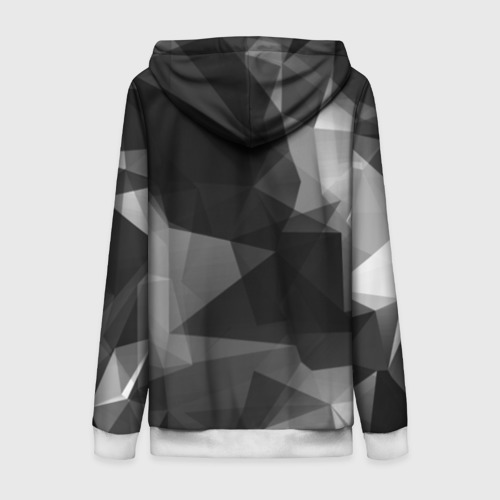 Женская толстовка 3D на молнии Camo - Black & White Чёрно-белый камуфляж, цвет белый - фото 2