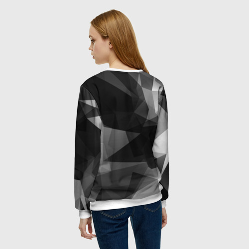 Женский свитшот 3D Camo - Black & White Чёрно-белый камуфляж, цвет 3D печать - фото 4