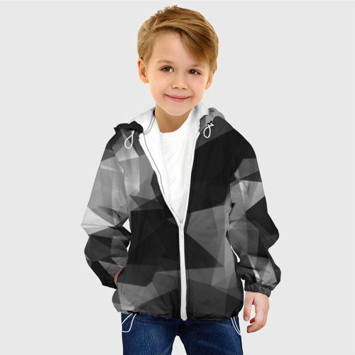 Детская куртка 3D Camo - Black & White Чёрно-белый камуфляж, цвет белый - фото 3