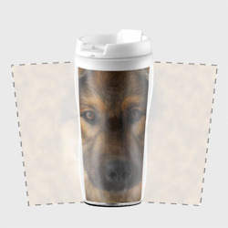 Термокружка с принтом Собака для любого человека, вид спереди №2. Цвет основы: белый