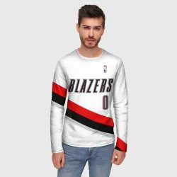 Мужской лонгслив 3D Форма Portland Trail Blazers белая - фото 2