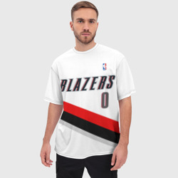 Мужская футболка oversize 3D Форма Portland Trail Blazers белая - фото 2