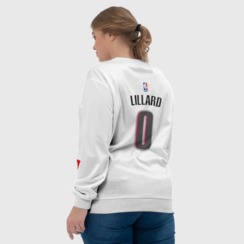 Женский свитшот 3D Форма Portland Trail Blazers белая, цвет 3D печать - фото 7