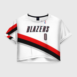 Женская футболка Crop-top 3D Форма Portland Trail Blazers белая