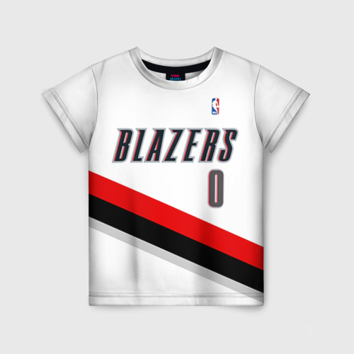 Детская футболка 3D Форма Portland Trail Blazers белая, цвет 3D печать