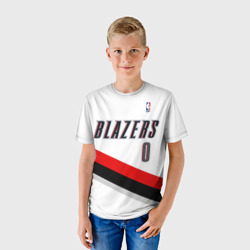 Детская футболка 3D Форма Portland Trail Blazers белая - фото 2
