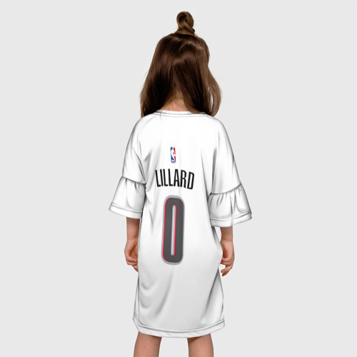 Детское платье 3D Форма Portland Trail Blazers белая, цвет 3D печать - фото 5