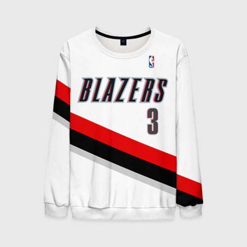 Мужской свитшот 3D Форма Portland Trail Blazers белая, цвет белый