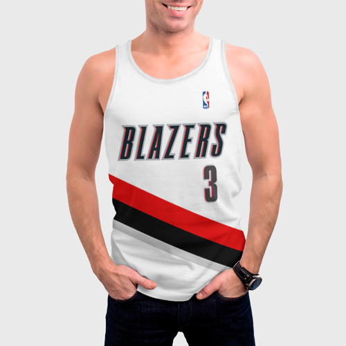 Мужская майка 3D Форма Portland Trail Blazers белая, цвет 3D печать - фото 3