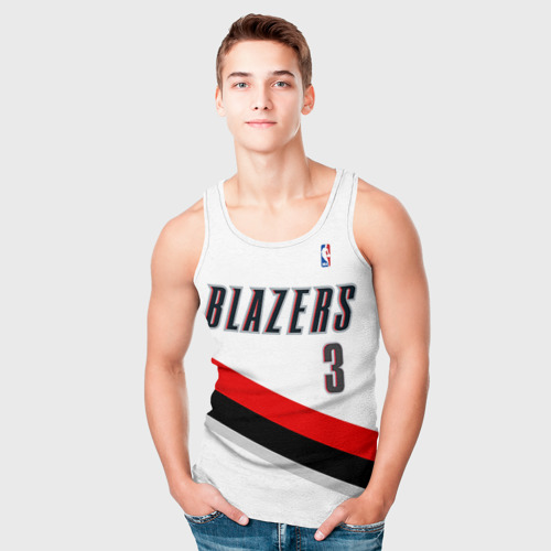 Мужская майка 3D Форма Portland Trail Blazers белая, цвет 3D печать - фото 5