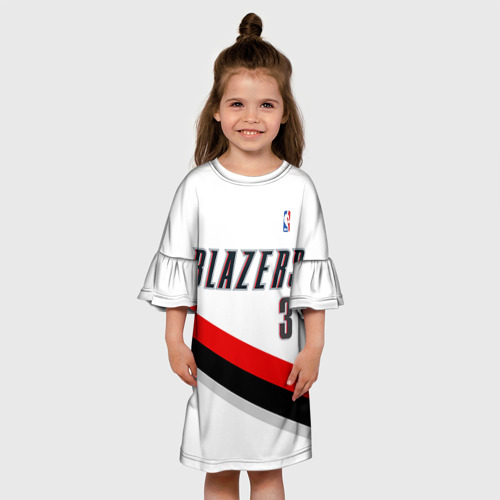 Детское платье 3D Форма Portland Trail Blazers белая - фото 4