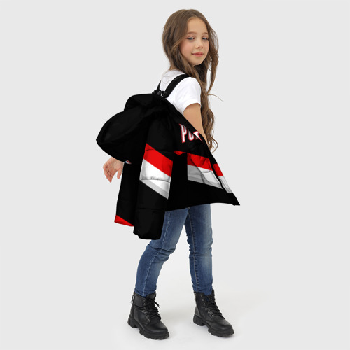 Зимняя куртка для девочек 3D Форма Portland Trail Blazers чёрная, цвет черный - фото 6