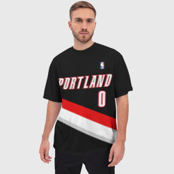 Мужская футболка oversize 3D Форма Portland Trail Blazers чёрная - фото 2