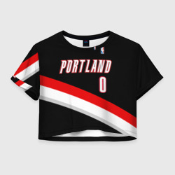 Женская футболка Crop-top 3D Форма Portland Trail Blazers чёрная