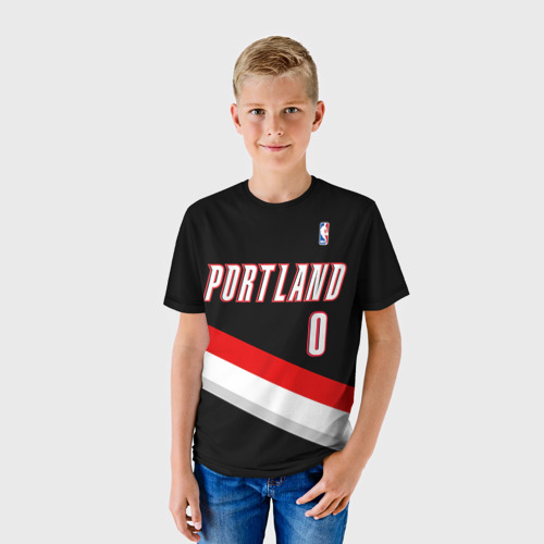Детская футболка 3D Форма Portland Trail Blazers чёрная, цвет 3D печать - фото 3