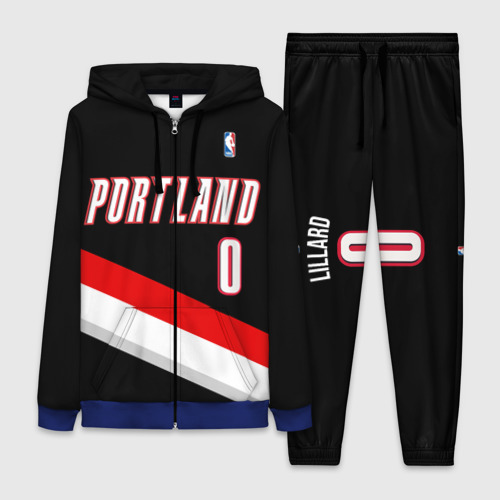 Женский костюм 3D Форма Portland Trail Blazers чёрная, цвет синий