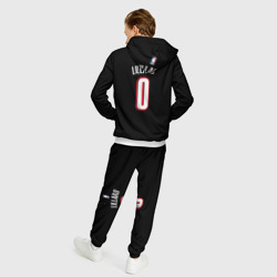 Костюм с принтом Форма Portland Trail Blazers чёрная для любого человека, вид сзади №2. Цвет основы: белый