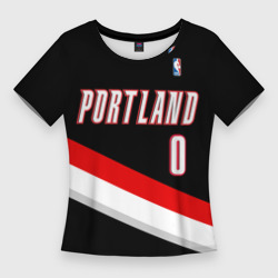 Женская футболка 3D Slim Форма Portland Trail Blazers чёрная