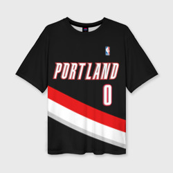 Женская футболка oversize 3D Форма Portland Trail Blazers чёрная