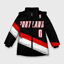 Зимняя куртка для девочек 3D Форма Portland Trail Blazers чёрная