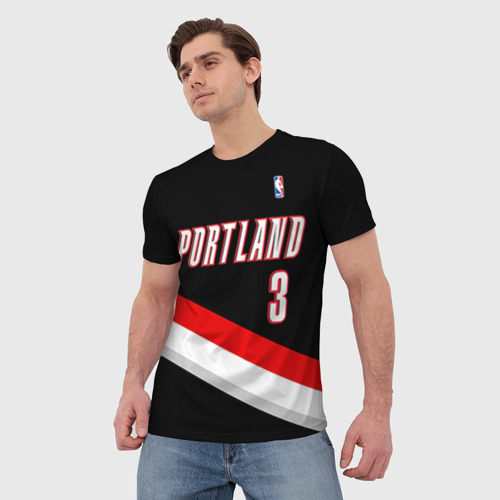 Мужская футболка 3D Форма Portland Trail Blazers чёрная, цвет 3D печать - фото 3