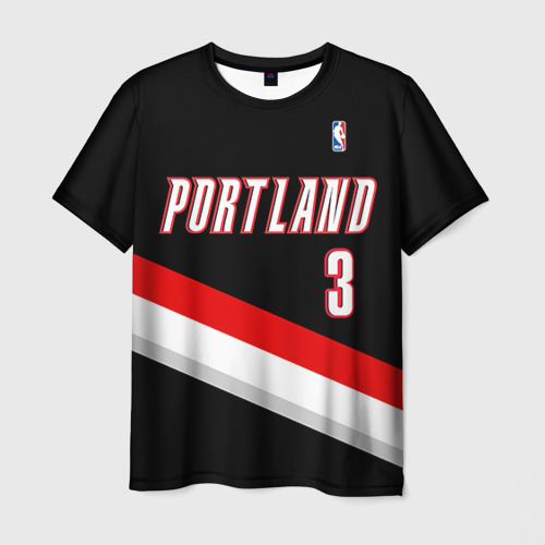 Мужская футболка 3D Форма Portland Trail Blazers чёрная