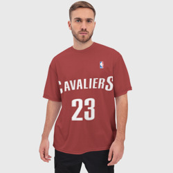 Мужская футболка oversize 3D Форма Cavaliers Cleveland красная - фото 2