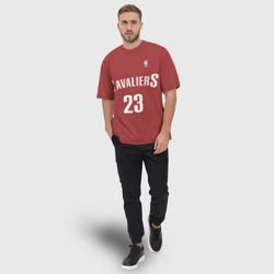 Футболка с принтом Форма Cavaliers Cleveland красная для мужчины, вид на модели спереди №3. Цвет основы: белый