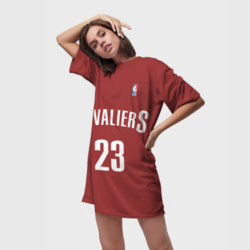 Платье-футболка 3D Форма Cavaliers Cleveland красная, цвет 3D печать - фото 3