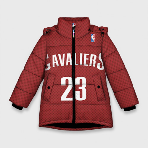 Зимняя куртка для девочек 3D Форма Cavaliers Cleveland красная, цвет черный