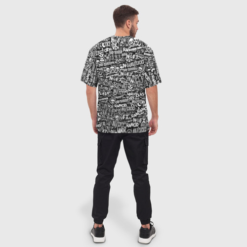 Мужская футболка oversize 3D Панк-рок. стикербомбинг, цвет 3D печать - фото 4