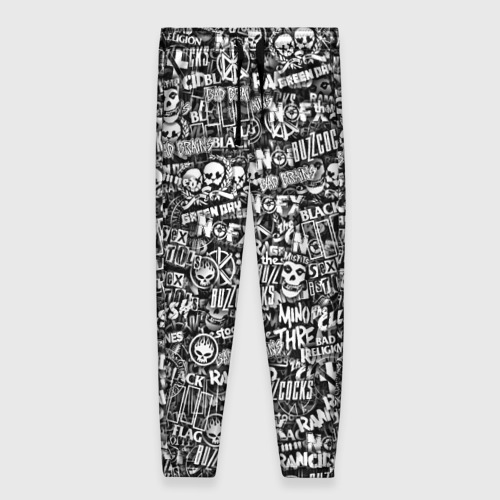 Женские брюки 3D с принтом Панк-рок стикербомбинг, вид спереди #2