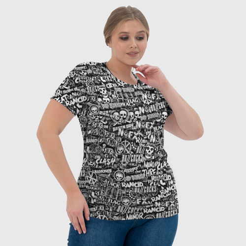 Женская футболка 3D с принтом Панк-рок стикербомбинг, фото #4
