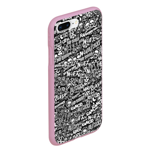 Чехол для iPhone 7Plus/8 Plus матовый Панк-рок. стикербомбинг, цвет розовый - фото 3