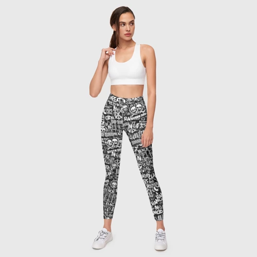 Леггинсы 3D Панк-рок. стикербомбинг - фото 5