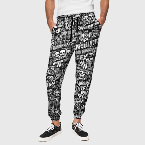Мужские брюки 3D Панк-рок. стикербомбинг, цвет 3D печать - фото 4