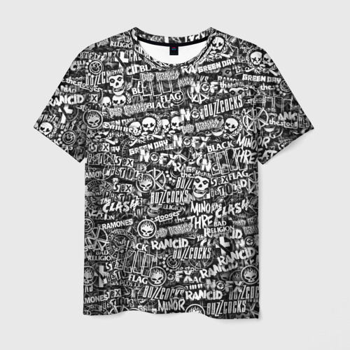 Мужская футболка 3D Панк-рок. стикербомбинг, цвет 3D печать