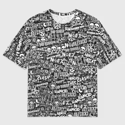Мужская футболка oversize 3D Панк-рок. стикербомбинг
