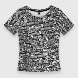 Женская футболка 3D Slim Панк-рок. стикербомбинг