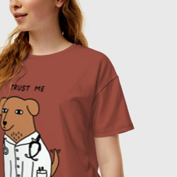 Женская футболка хлопок Oversize Dogtor - фото 2