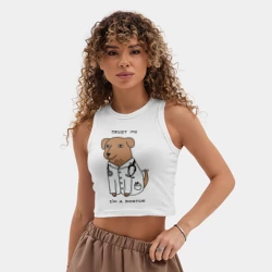 Женская укороченная майка-топ хлопок Dogtor - фото 2