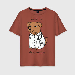 Женская футболка хлопок Oversize Dogtor