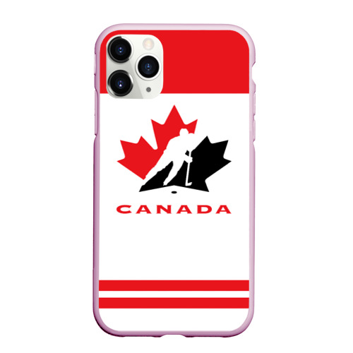 Чехол для iPhone 11 Pro Max матовый Team Canada, цвет розовый