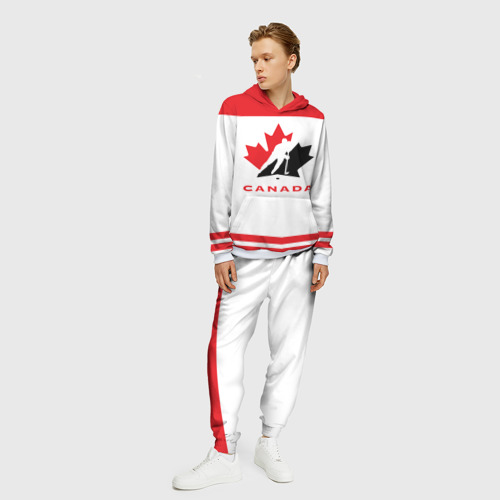 Мужской костюм с толстовкой 3D Team Canada, цвет белый - фото 3