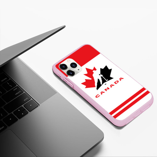 Чехол для iPhone 11 Pro Max матовый Team Canada, цвет розовый - фото 5