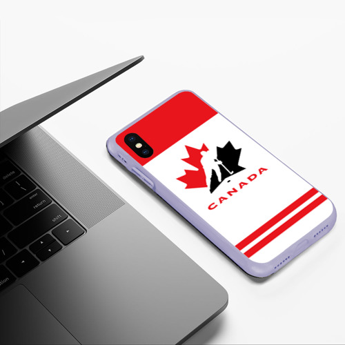 Чехол для iPhone XS Max матовый Team Canada, цвет светло-сиреневый - фото 5