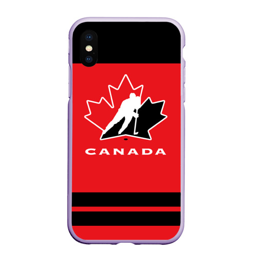 Чехол для iPhone XS Max матовый Team Canada, цвет светло-сиреневый