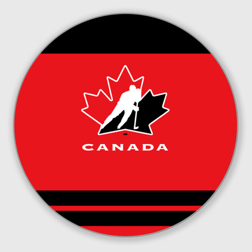 Круглый коврик для мышки с принтом Team Canada, вид спереди №1