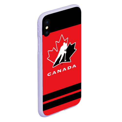 Чехол для iPhone XS Max матовый Team Canada, цвет светло-сиреневый - фото 3